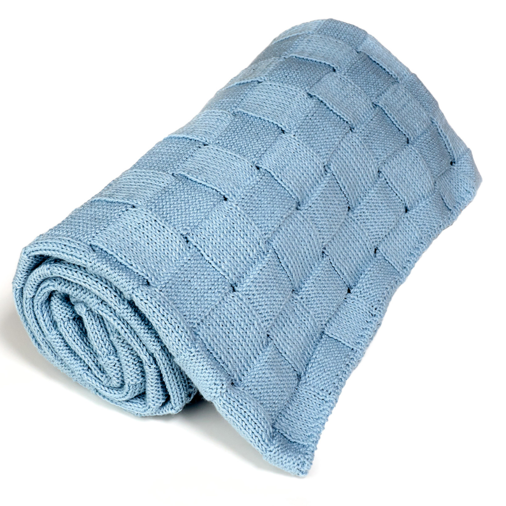 Baby Blanket with Square Design blue color