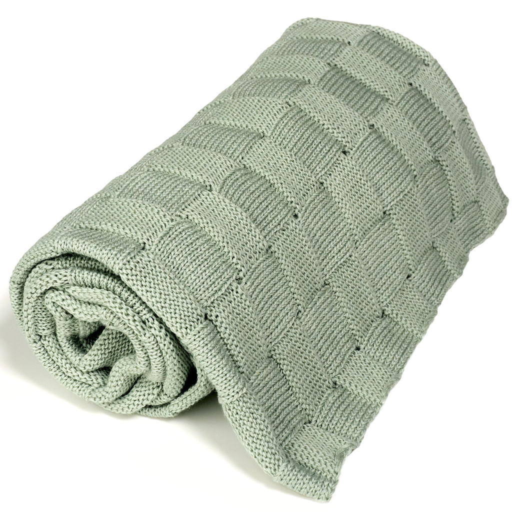 Baby Blanket with Square Design green color